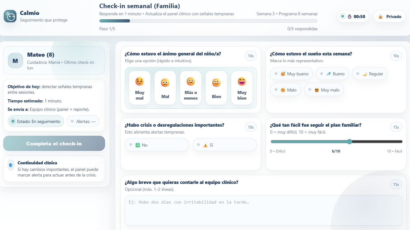 Calmio — Hero en laptop